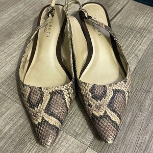 Talbots Snake Print Slingback Shoes